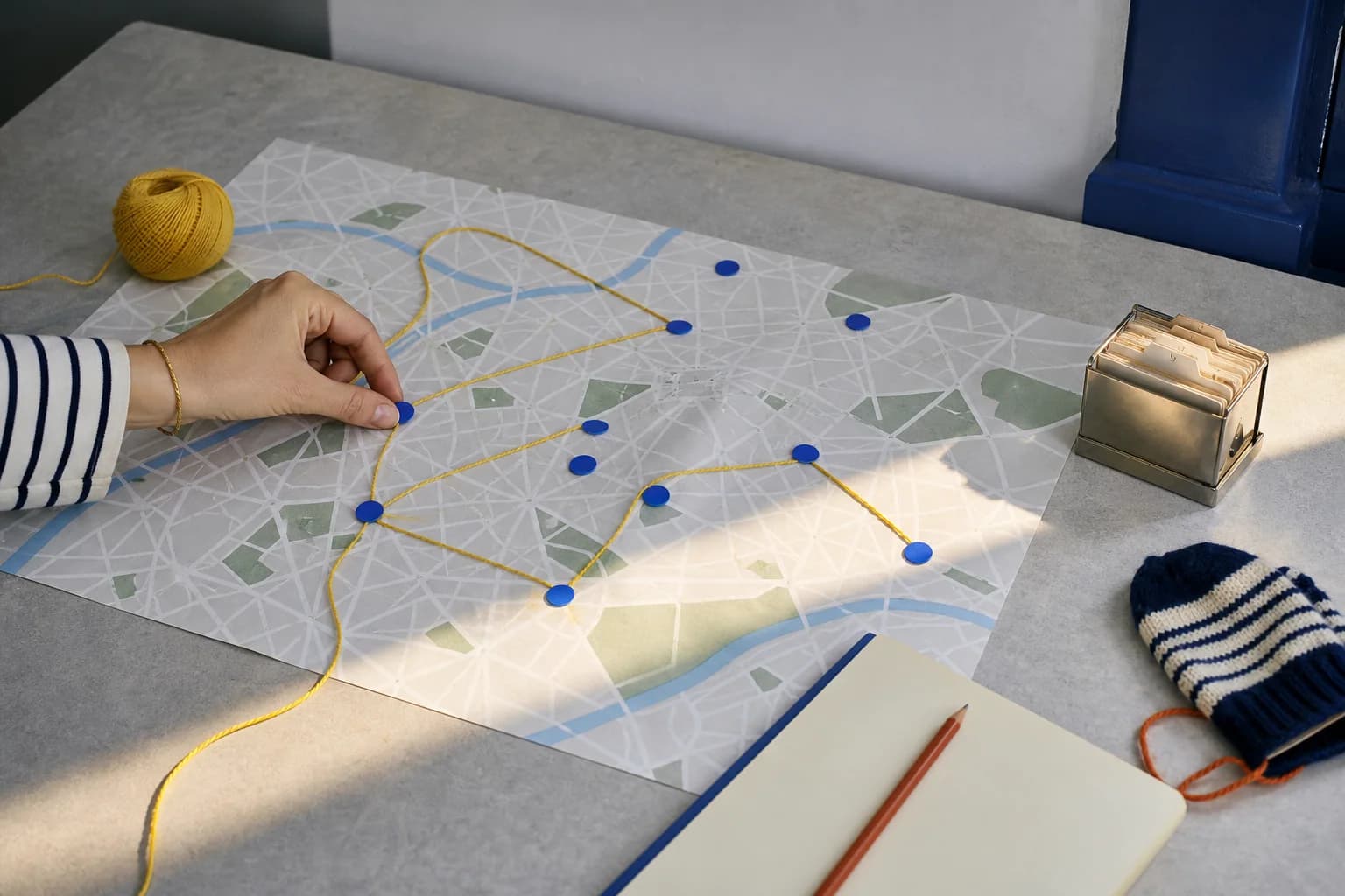 Une carte abstraite utilisée pour repérer des adresses locales